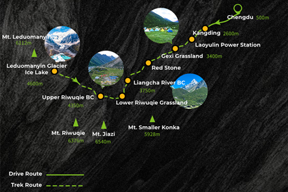 Leduomanyin Glacier Trek Map